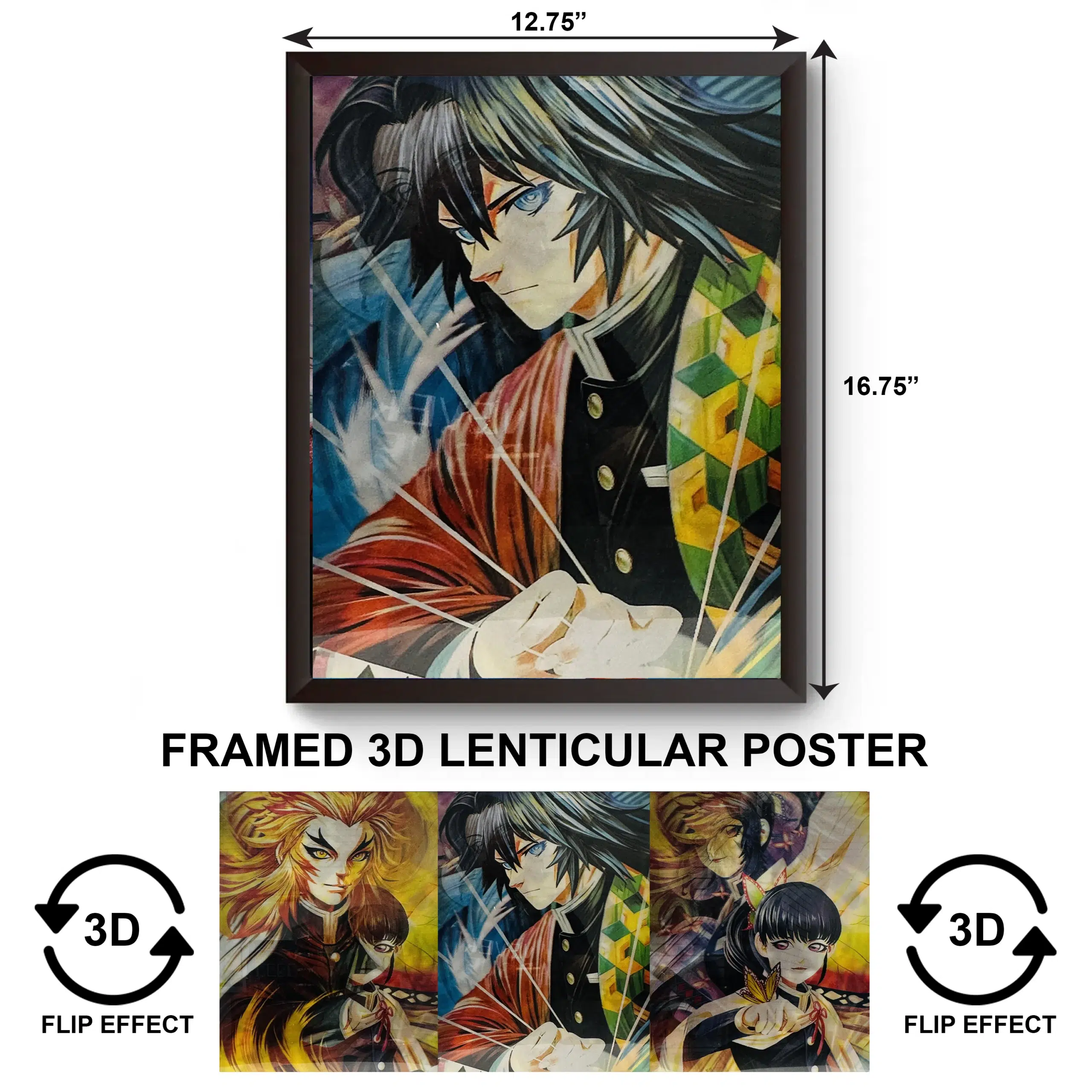 3DPWF-126 Anime – Giyu Tomioka Kimetsu no Yaiba Framed Poster