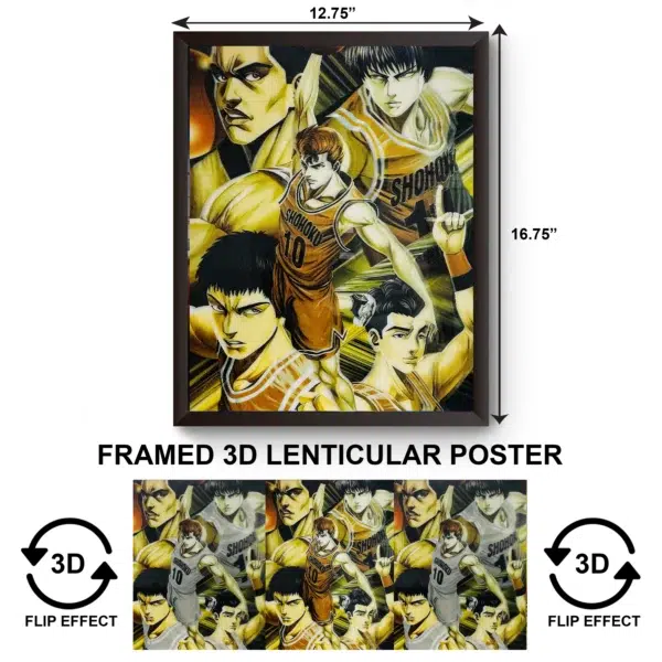 3DPWF-129 Sports - Slam Dunk 10 Shohoku 10 Framed Poster