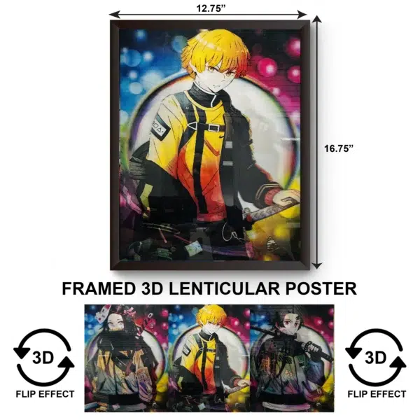 3DPWF-130 Anime - Zenitsu Agatsuma Framed Poster