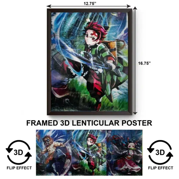 3DPWF-133 Anime - Demon Slayer Tanjiro Kamado Framed Poster