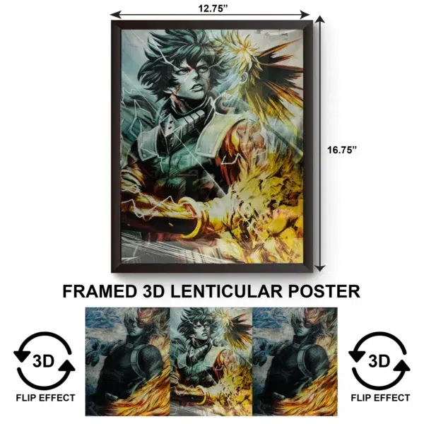 3DPWF-134 Anime - Deku - Bakugo - Shoto MHA  Framed Poster