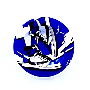 ASH068 Tin Ashtray 5.5″x5.5″ Jordan Sneaker Shoes