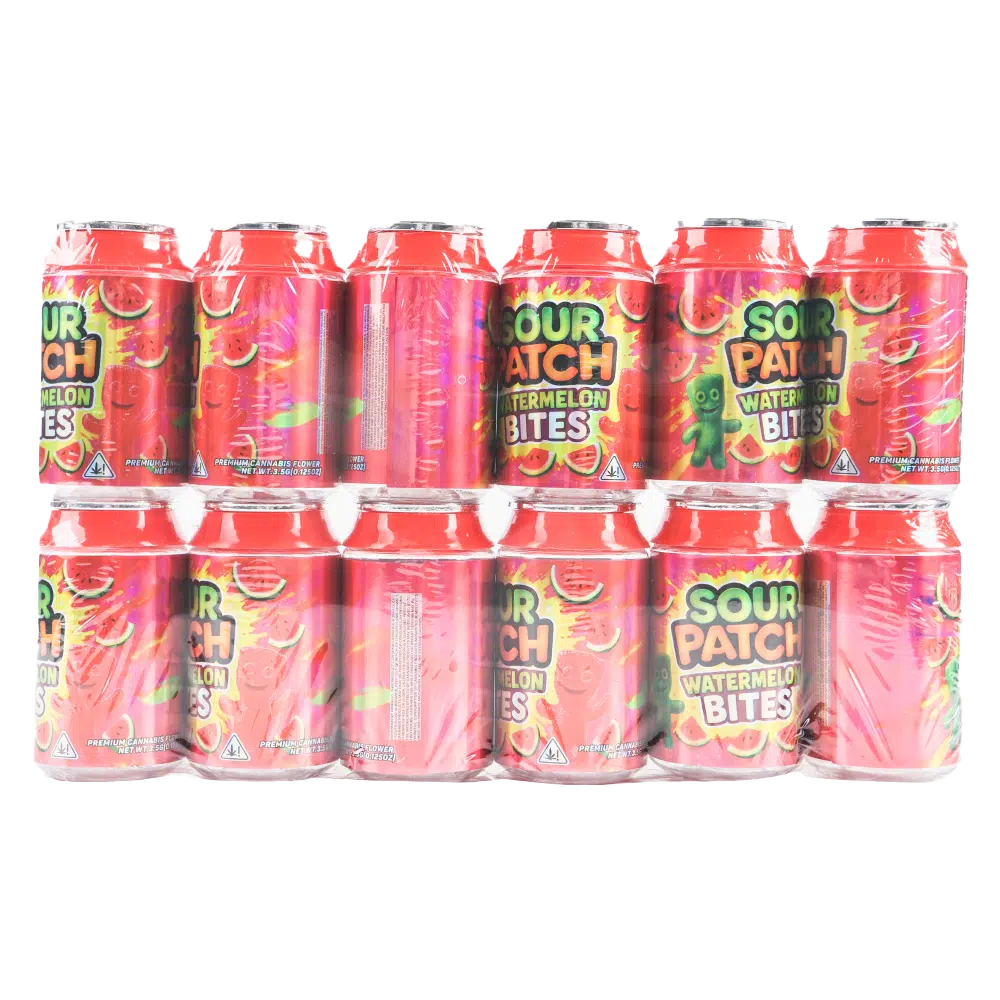 3.5g Plastic Soda Can Jar - (12 Count) Sour Patch Watermelon Bites CANJAR-001 - Image 2
