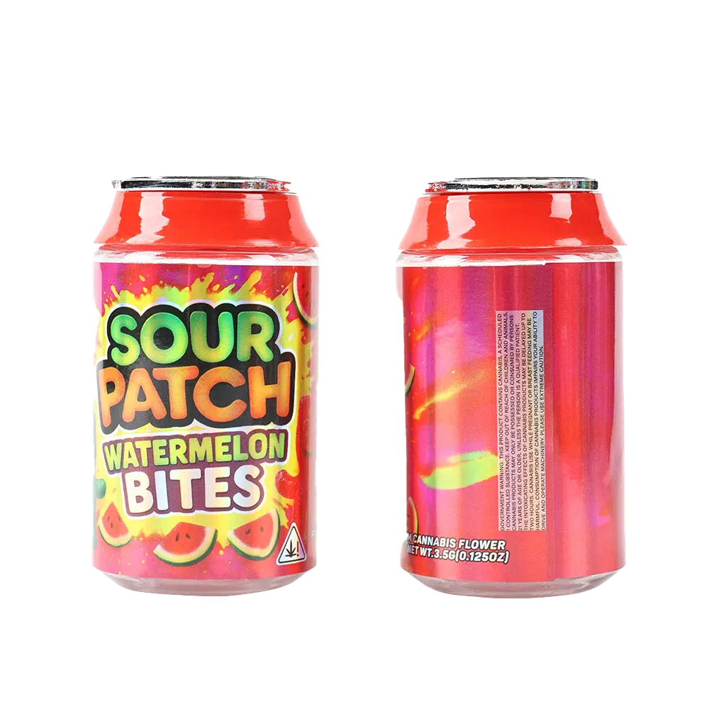 3.5g Plastic Soda Can Jar – (12 Count) Sour Patch Watermelon Bites CANJAR-001