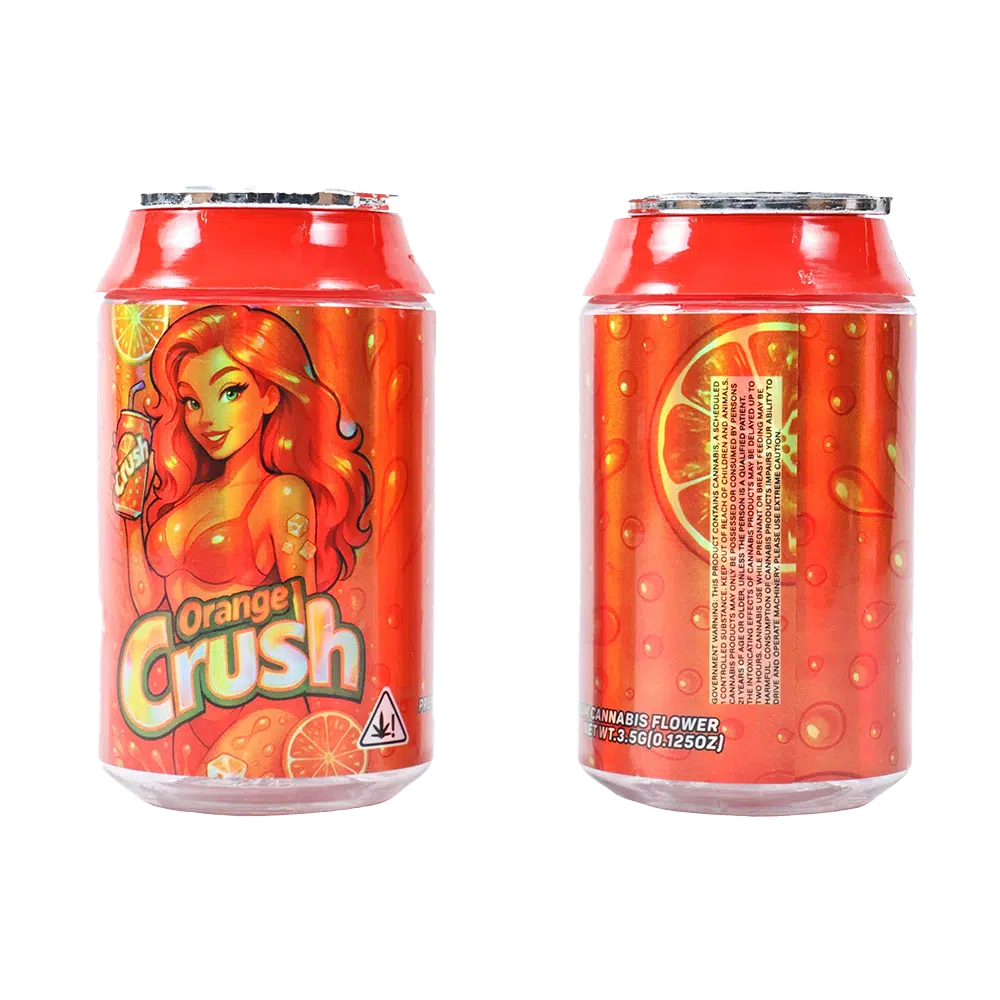 3.5g Plastic Soda Can Jar – (12 Count) Orange Crush CANJAR-009