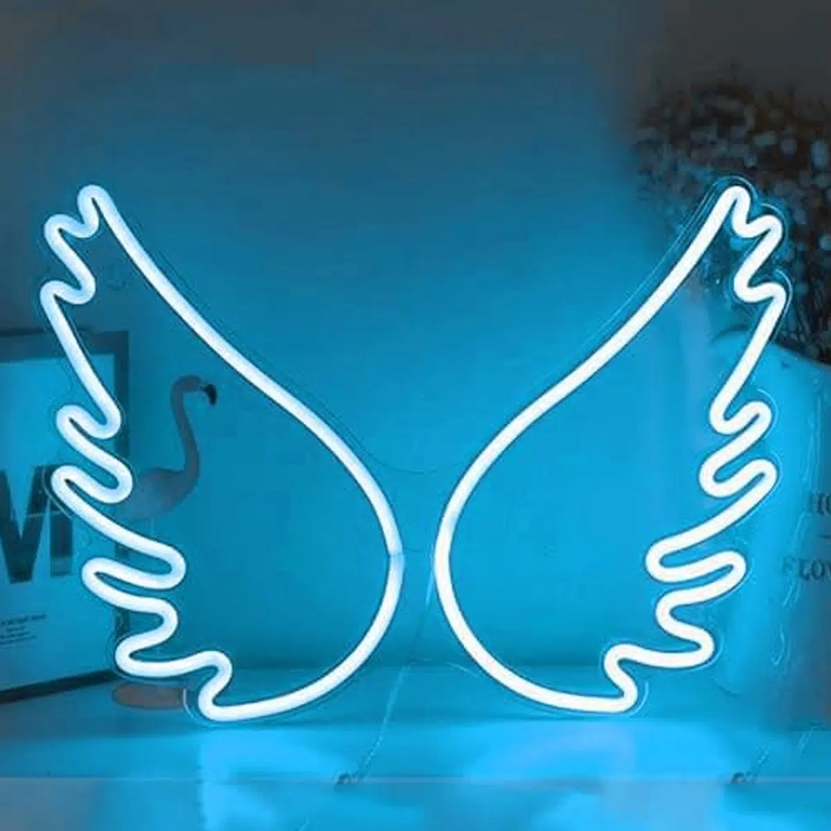 NHL-007 – Neon Hanging Light – Angel Wings Blue