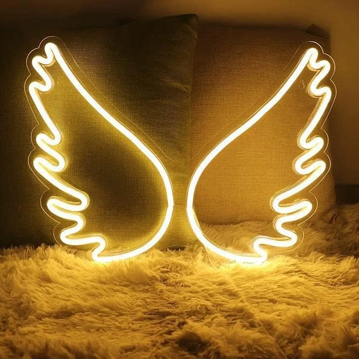 NHL-007WC  – Neon Hanging Light – Angel Wings Warm Color