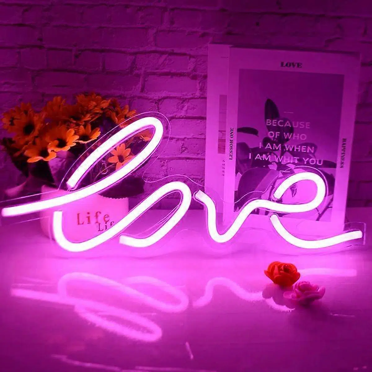 NHL-010 – Neon Hanging Light – Love Pink