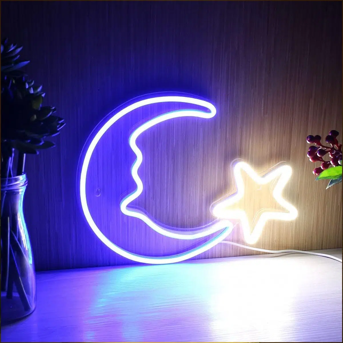 NHL-013 – Neon Hanging Light – Crescent Moon Star