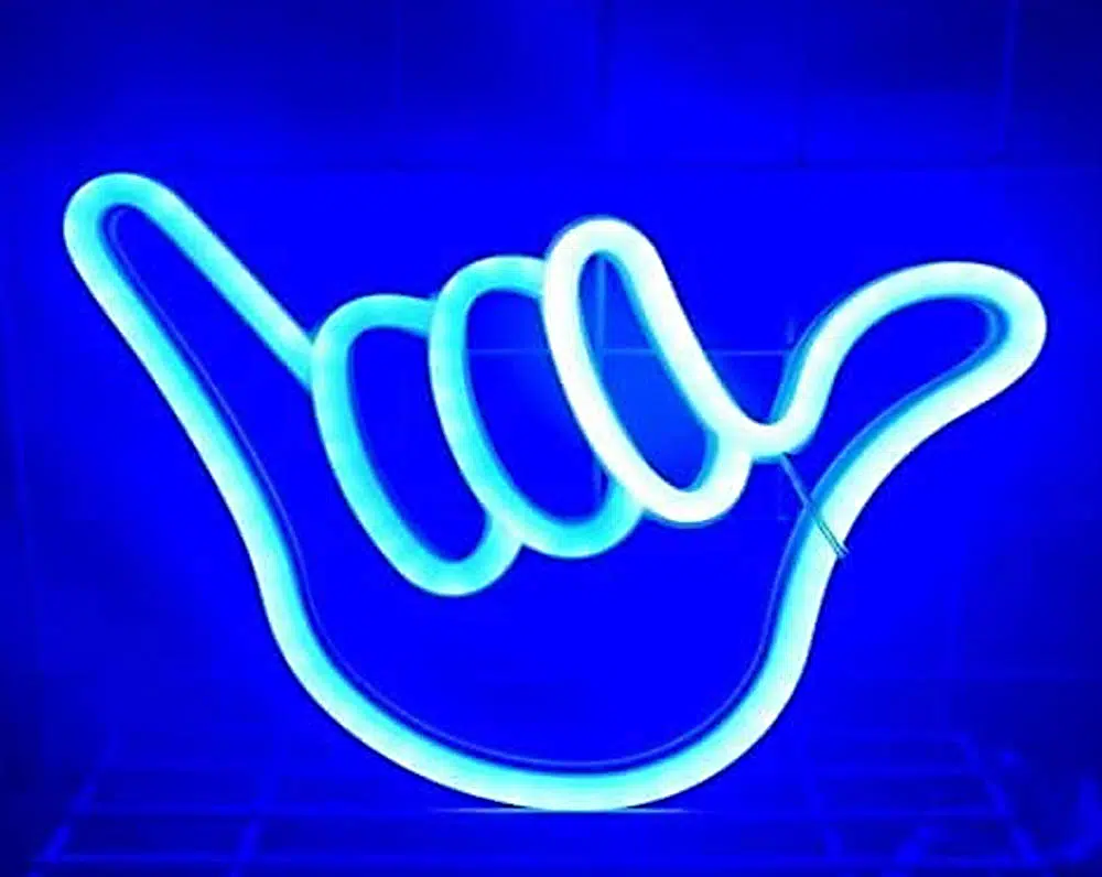 NHL-025 – Neon Hanging Light – Shake Hand Sign