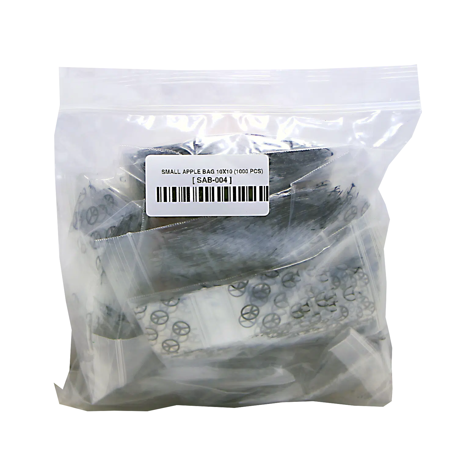 SAB-004 Apple Bag 10x10 (1000 Count) Peace Sign - Image 2