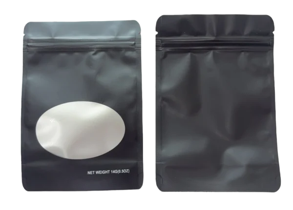 14 Gram Mylar Bag – Premium Smell-Proof Flower Packaging - Dark Grey Solid Color (50 Count) SMBW-14G-001