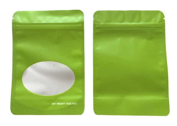 14 Gram Mylar Bag – Premium Smell-Proof Flower Packaging - Lime Green Solid Color (50 Count) SMBW-14G-003