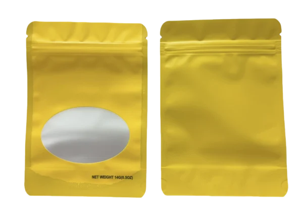 14 Gram Mylar Bag – Premium Smell-Proof Flower Packaging - Gold Solid Color (50 Count) SMBW-14G-004