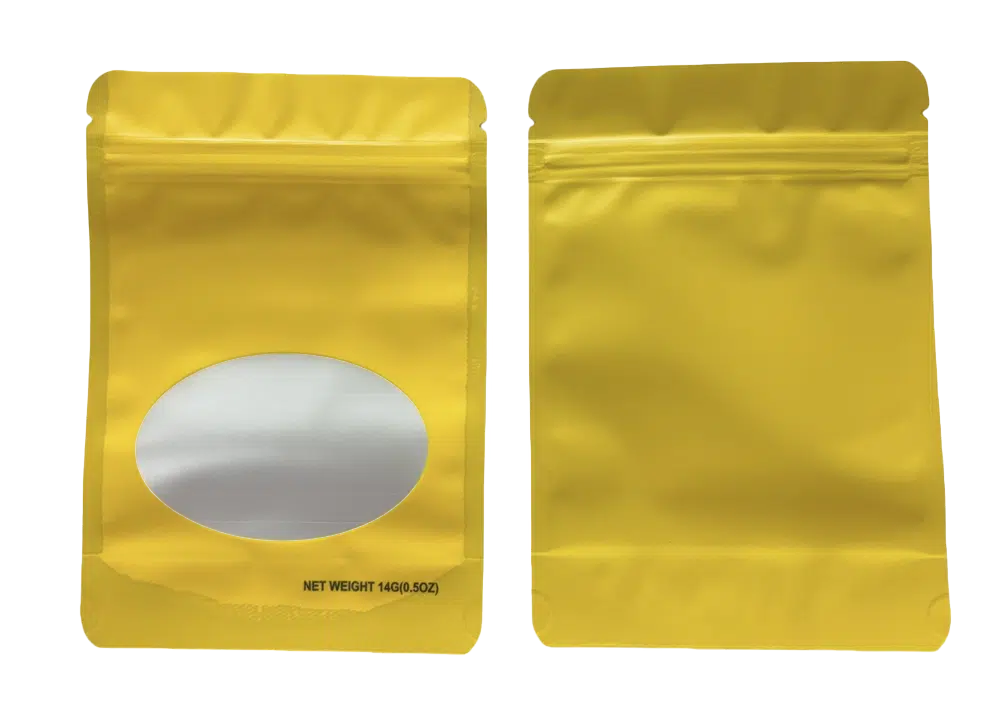 14 Gram Mylar Bag – Premium Smell-Proof Flower Packaging – Gold Solid Color (50 Count) SMBW-14G-004