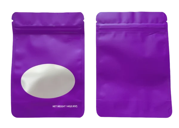 14 Gram Mylar Bag – Premium Smell-Proof Flower Packaging - Purple Solid Color (50 Count) SMBW-14G-006