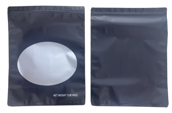 1 Pound Mylar Bag – Premium Smell-Proof Flower Packaging -  Dark Grey Solid Color (25 Count) SMBW-1LB-001