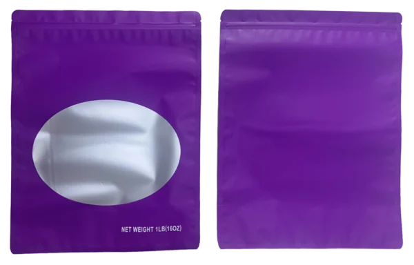 1 Pound Mylar Bag – Premium Smell-Proof Flower Packaging - Purple Solid Color (25 Count) SMBW-1LB-006