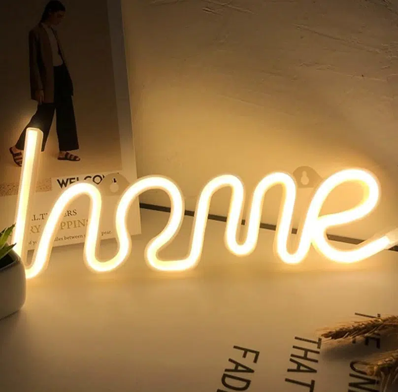 SNL-003 – Small Neon Hanging Light – Home Yellow