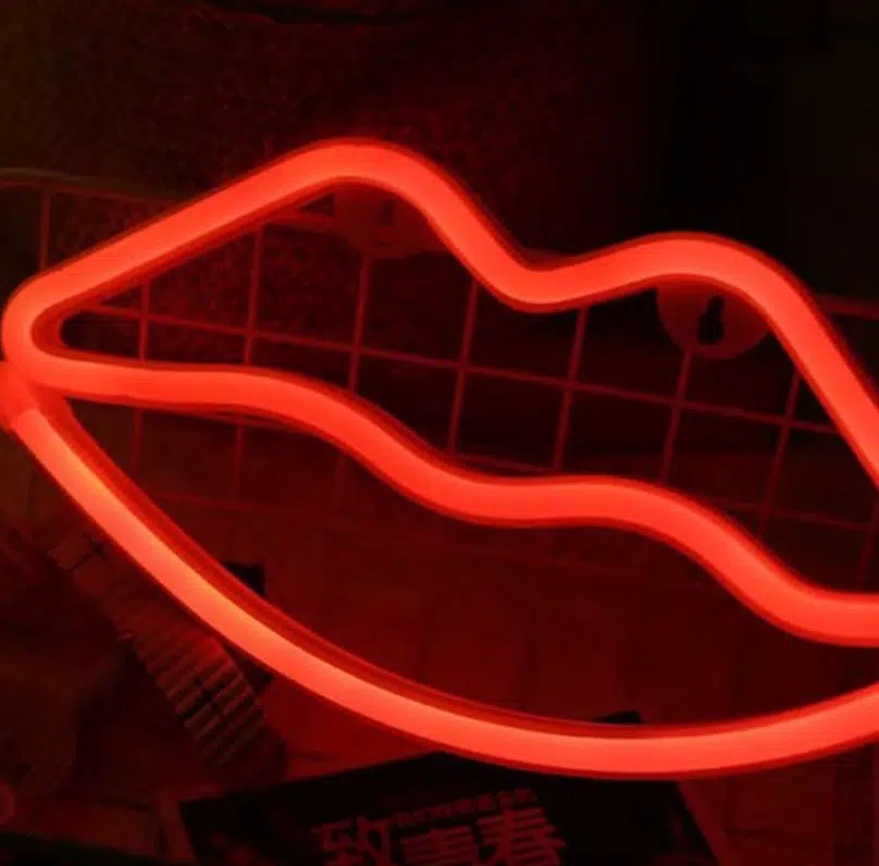 SNL-014 – Small Neon Hanging Light – Red Lips