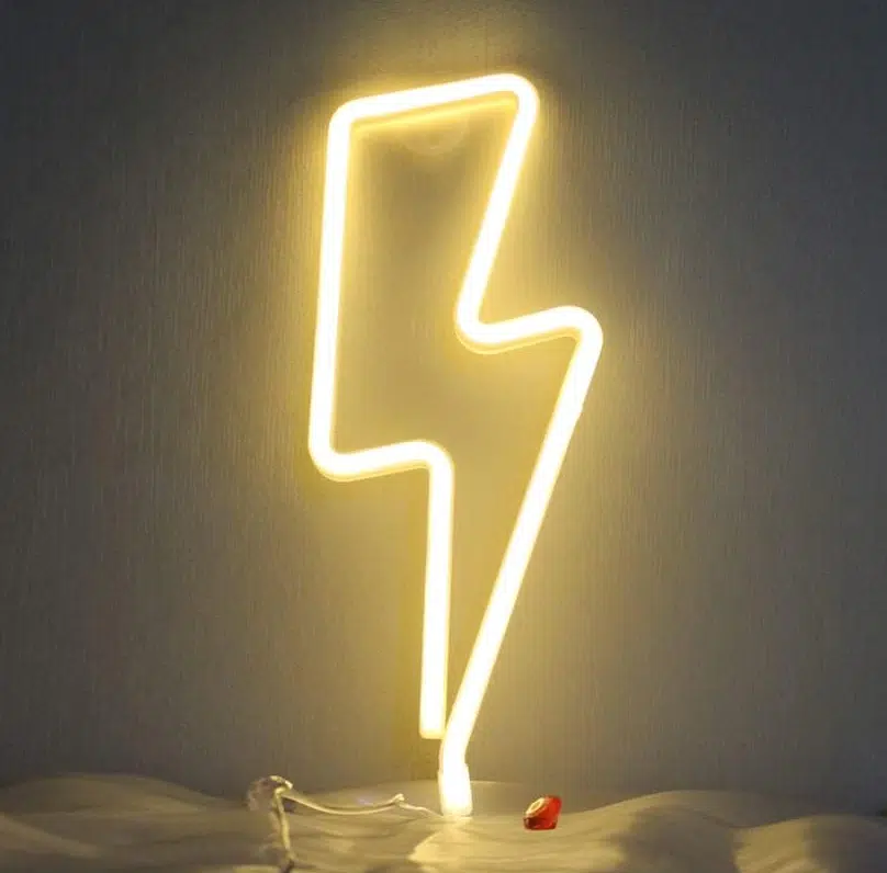 SNL-018WC – Small Neon Hanging Light – Lightning WC