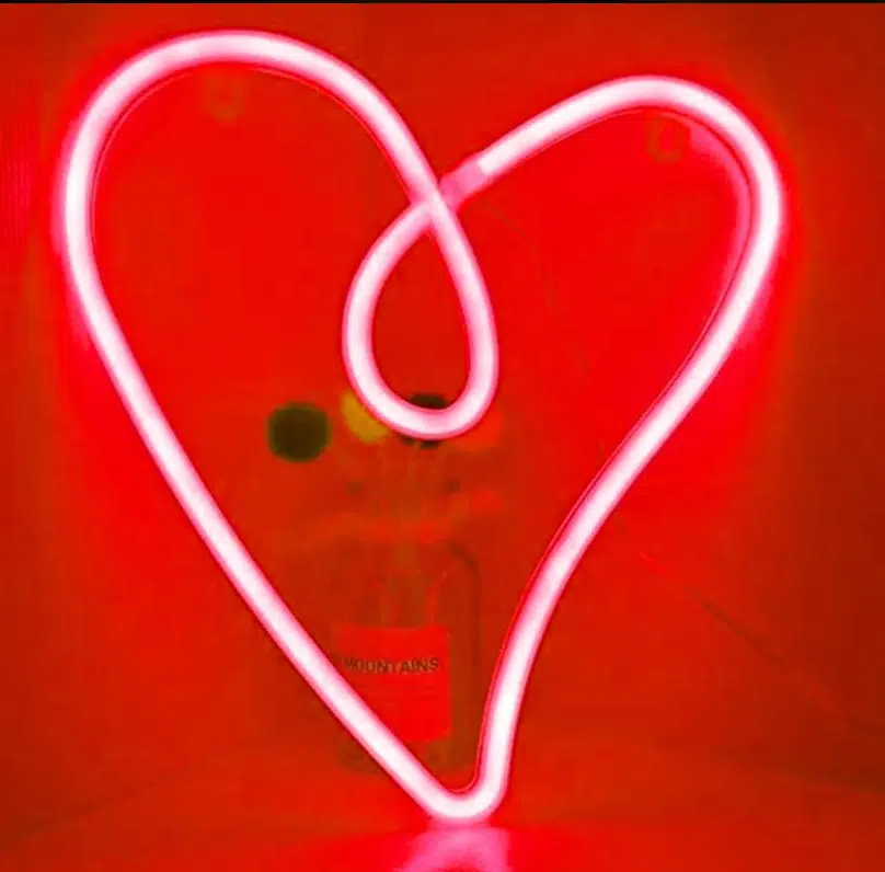 SNL-024R – Small Neon Hanging Light – Red Heart