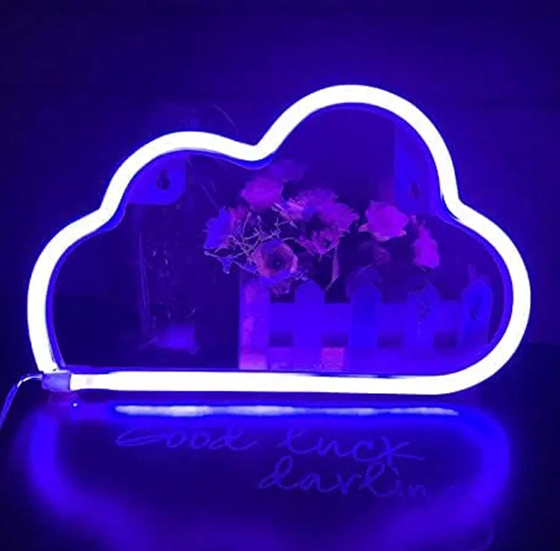SNL-026B – Small Neon Hanging Light – Clouds Blue