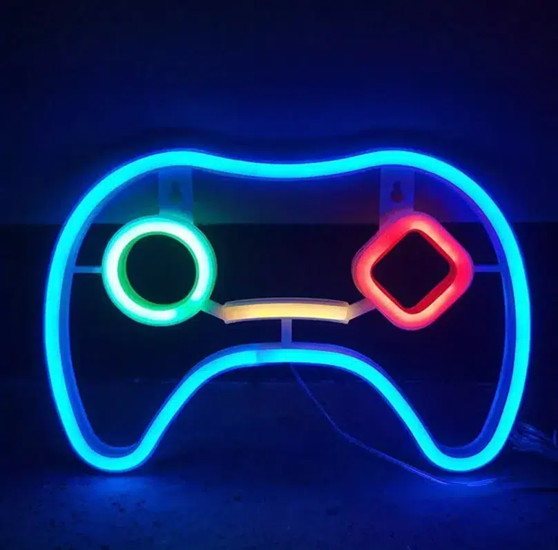 SNL-027 – Small Neon Hanging Light -Gaming Controller Shape