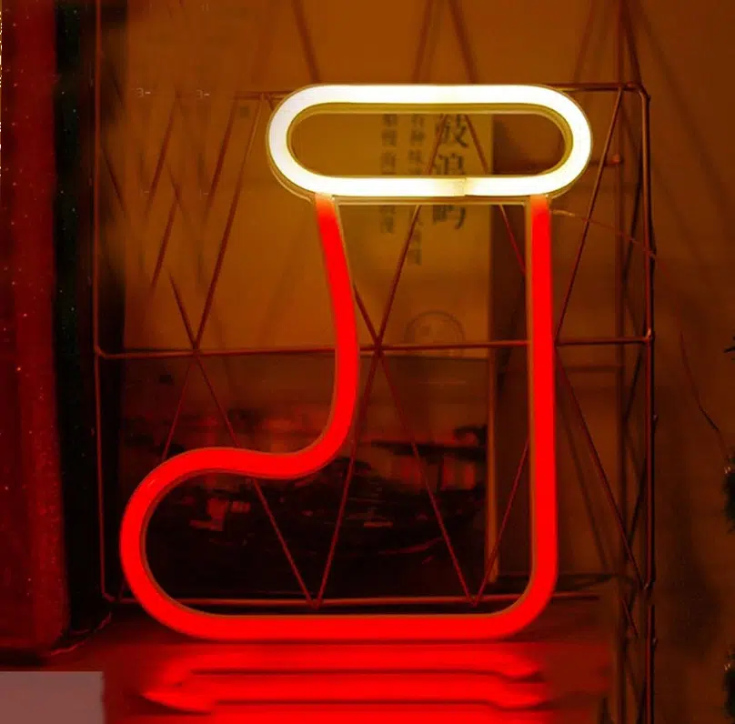 SNL-036 – Small Neon Hanging Light – Red Christmas Stocking