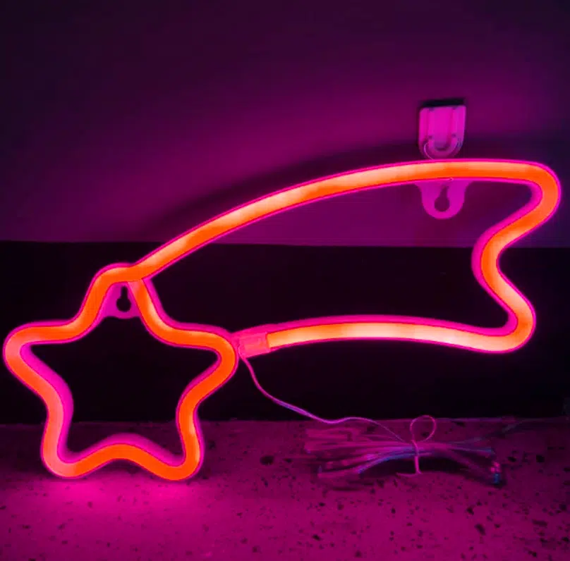 SNL-043R – Small Neon Hanging Light – Shooting Star Red
