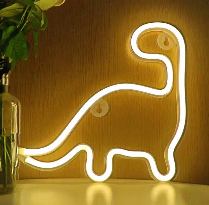 SNL-044WC – Small Neon Hanging Light – Dinosaur Warm Color