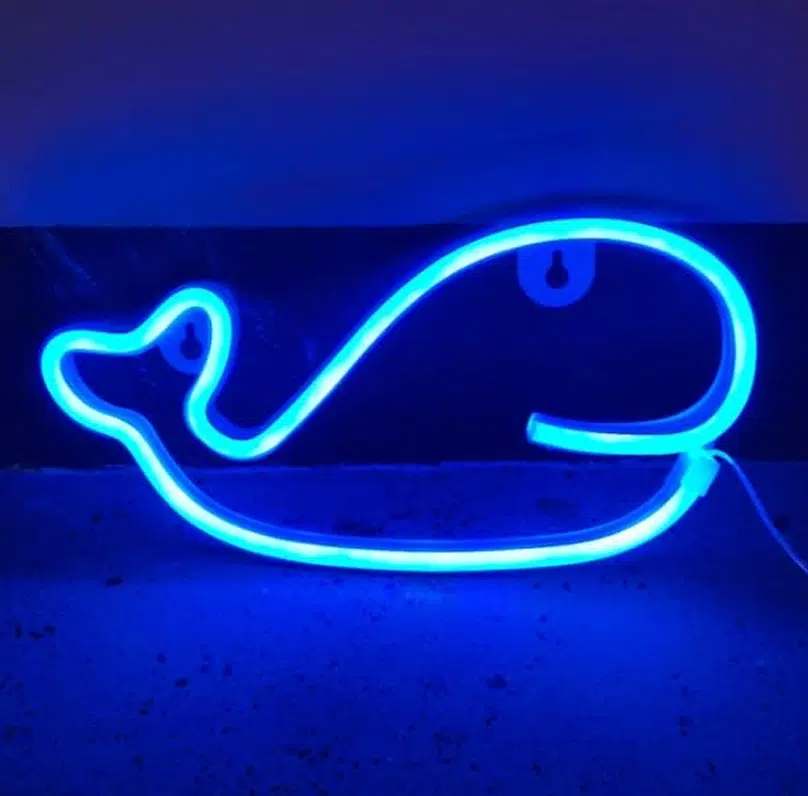 SNL-047 – Small Neon Hanging Light – Whale Blue