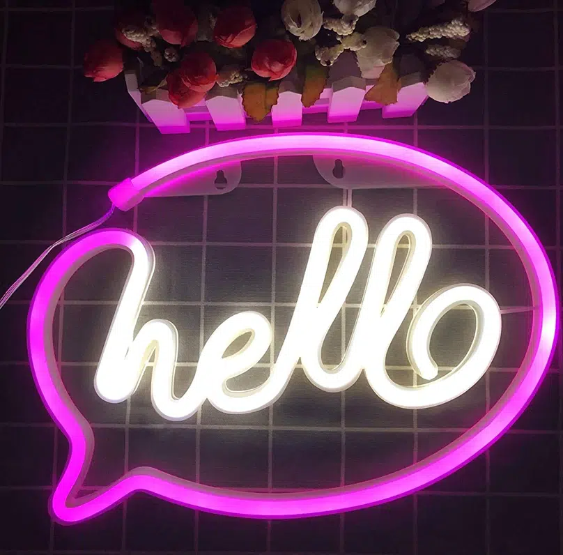 SNL-057 – Small Neon Hanging Light – Hello Pop
