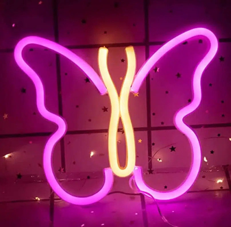 SNL-066 – Small Neon Hanging Light – Big Butterfly