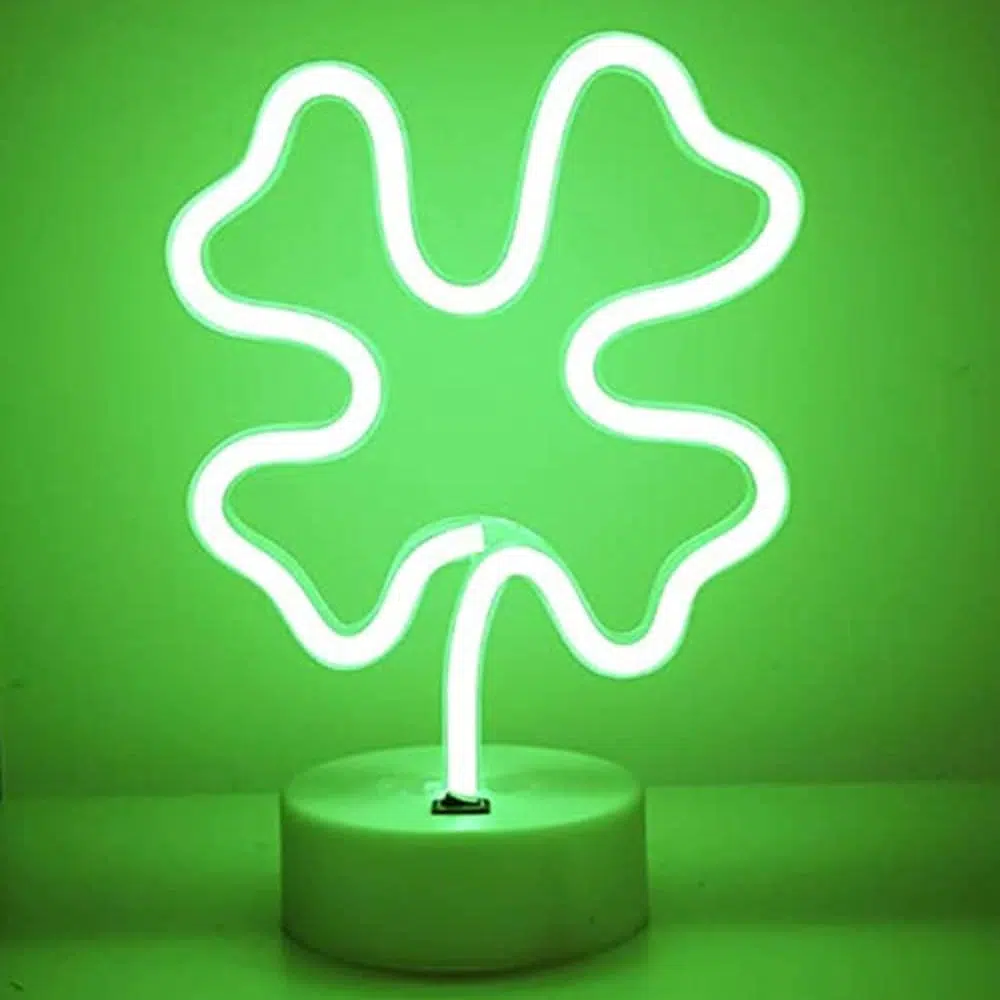 TNL-005 – Table Neon Light – Four Leaf Clover Green