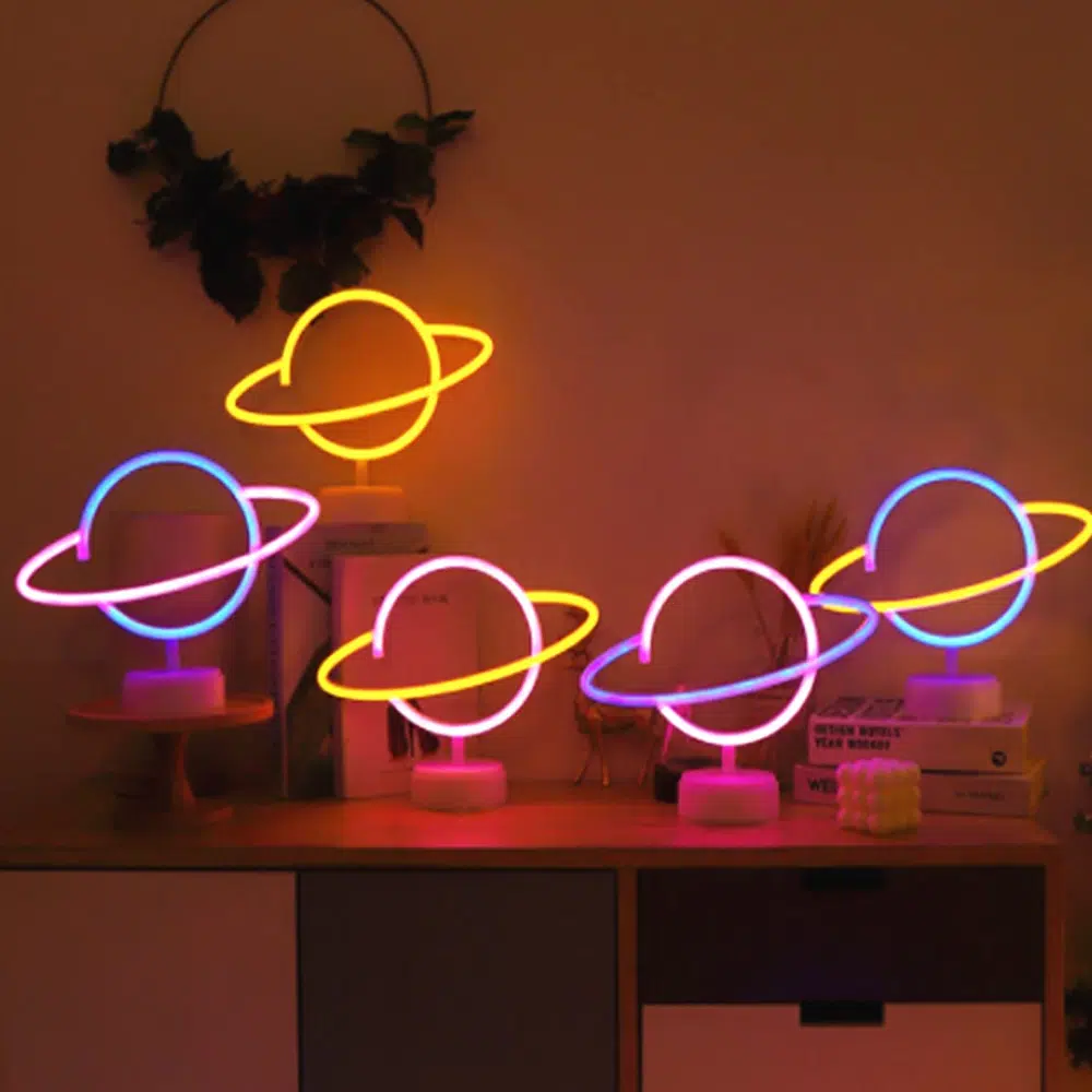 TNL-007 – Table Neon Light – Planet Saturn Multi