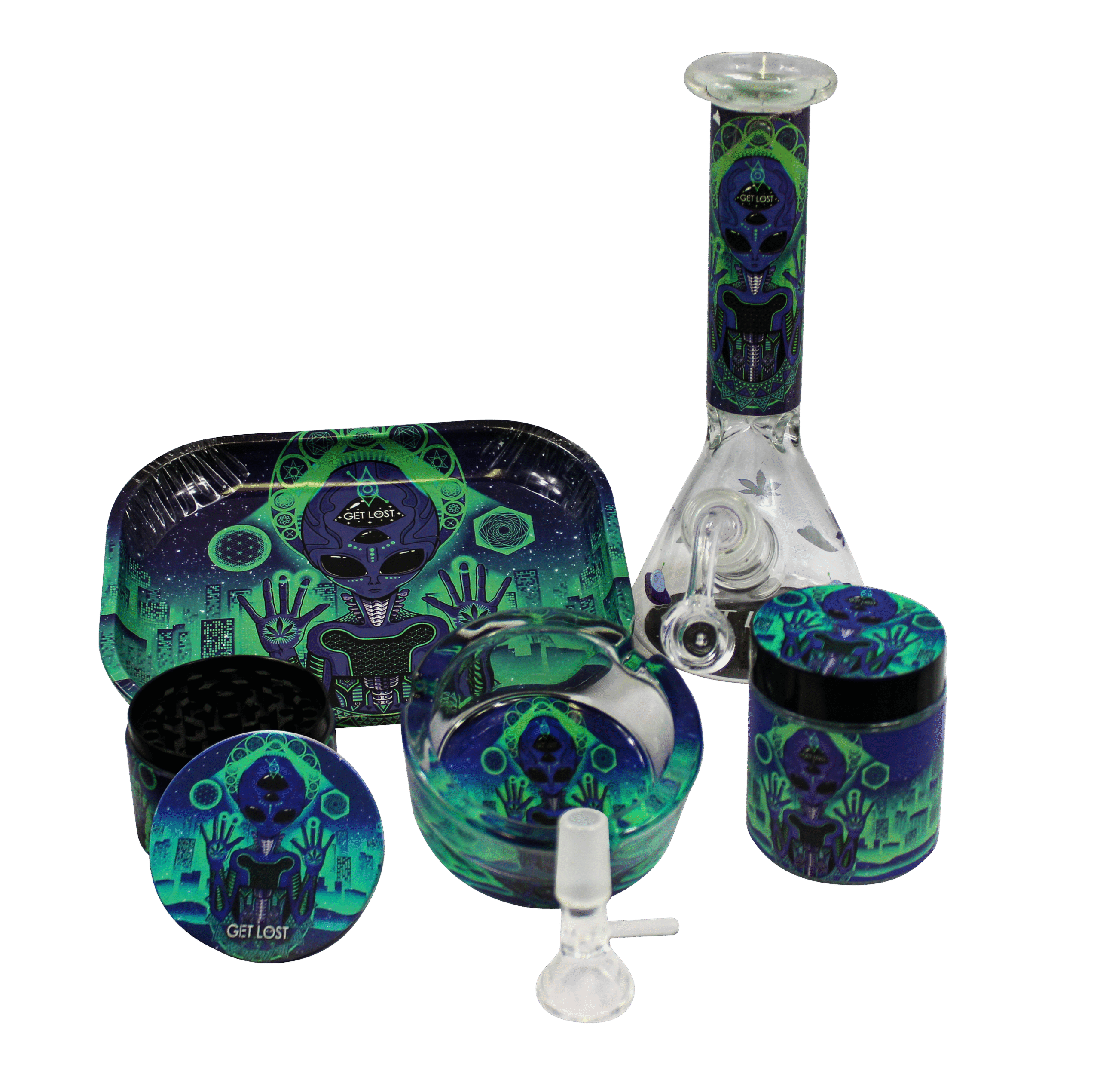 WP-GS-002 – Water Pipe Gift Set (8 in 1) (Purple Alien)