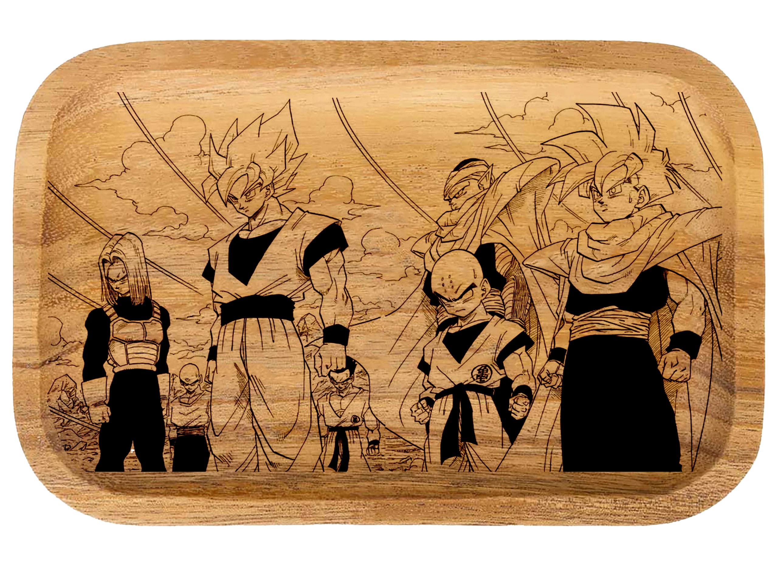 WT007_Wooden Tray – Dragon Ball Z Gang 11″x7″x1″