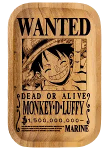 WT018_Wooden Tray – Wanted Monkey D Luffy 11″x7″x1″