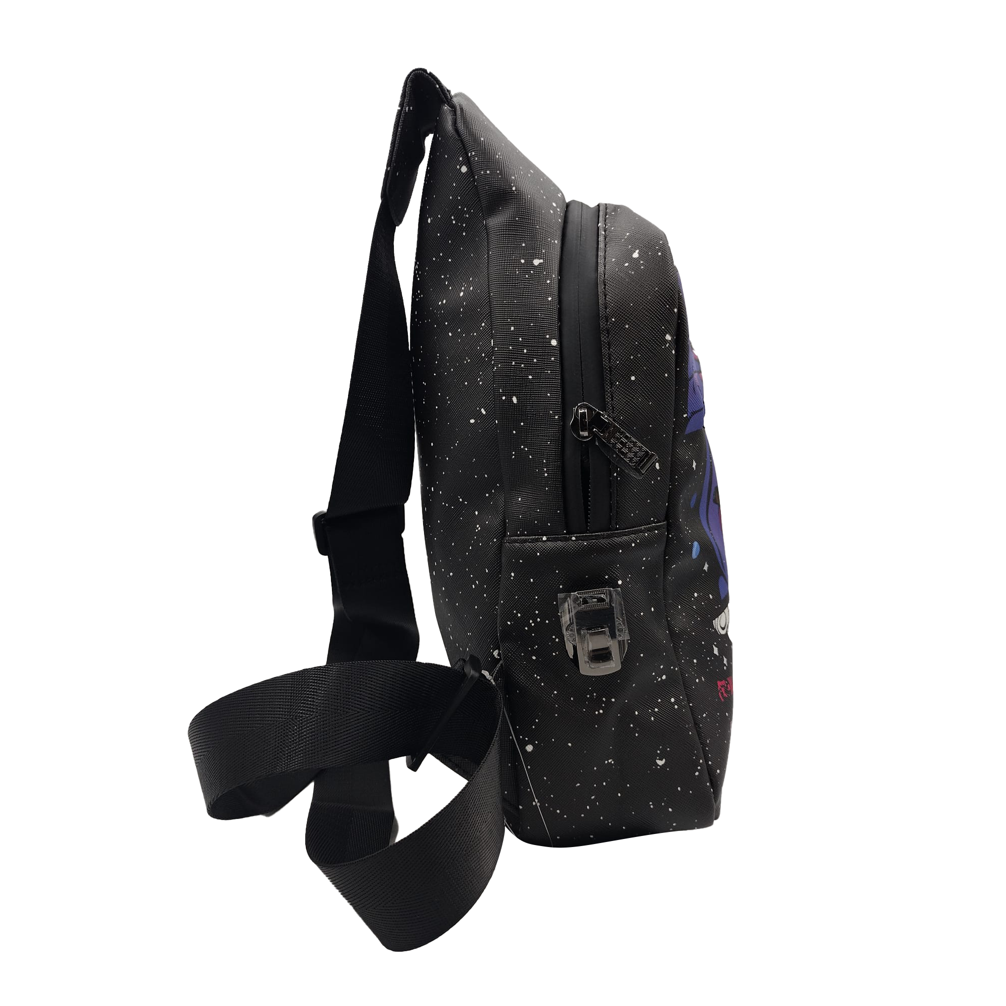 SB-SL-006 Get Lost - Premium Saffiano Leather Shoulder Bag (Purple Girl Rolling) - Image 2