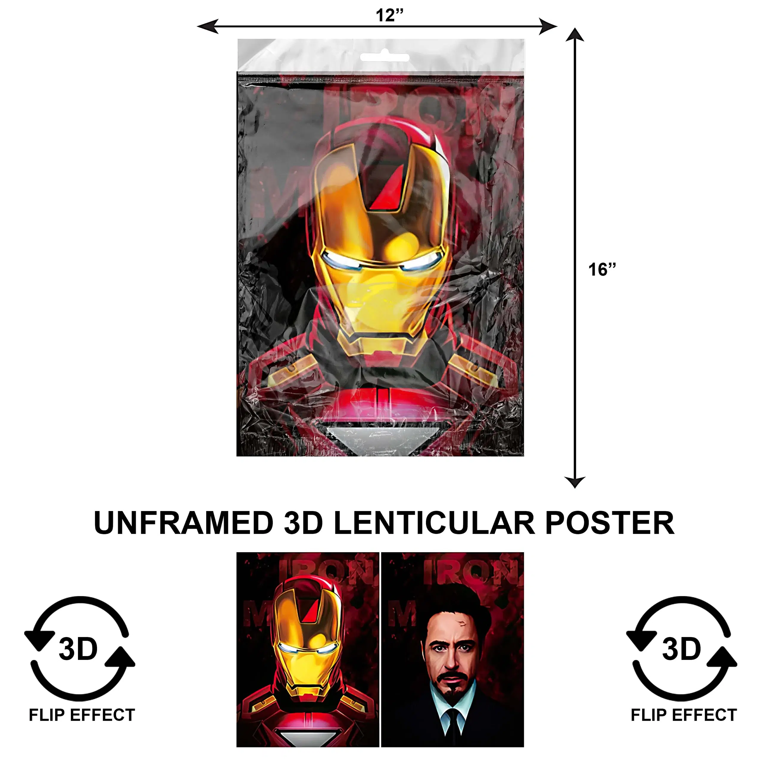 3DPNF-120  Super Heroes – Marvel Iron Man Portrait UnFramed Poster