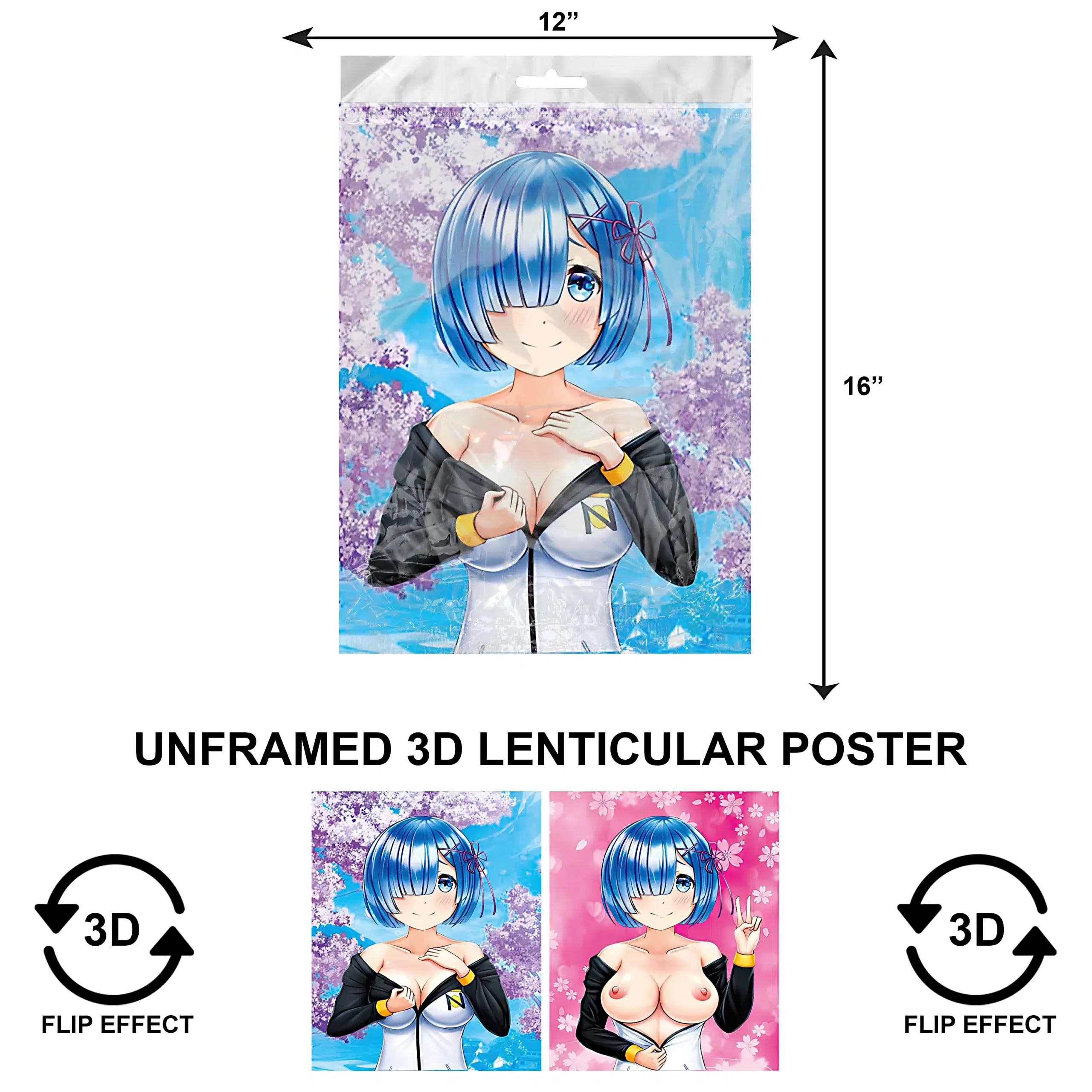 3DPNF-132 Anime – Rem Busty UnFramed Poster