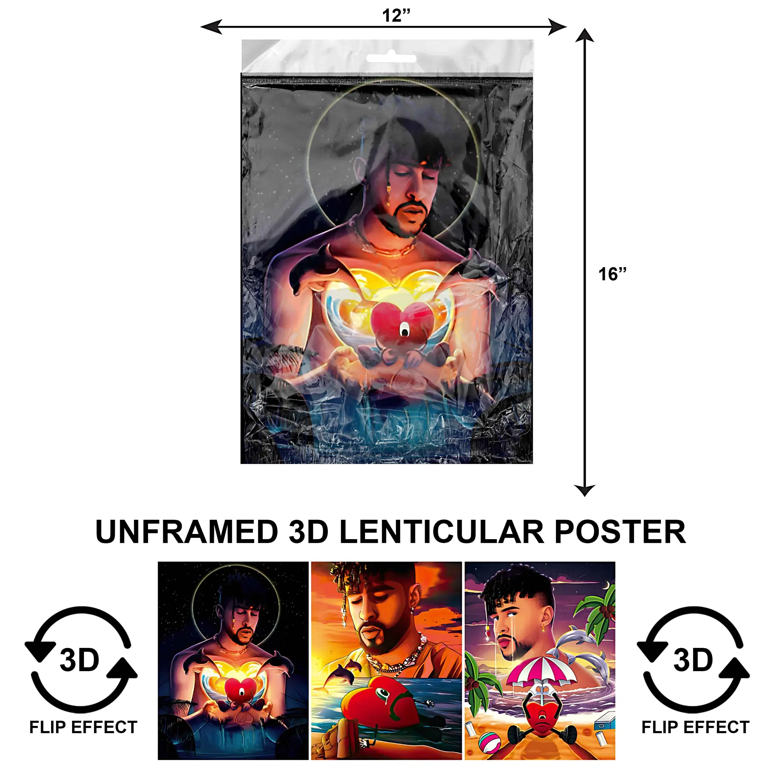 3DPNF-137 Music – Bad Bunny Pisces UnFramed Poster