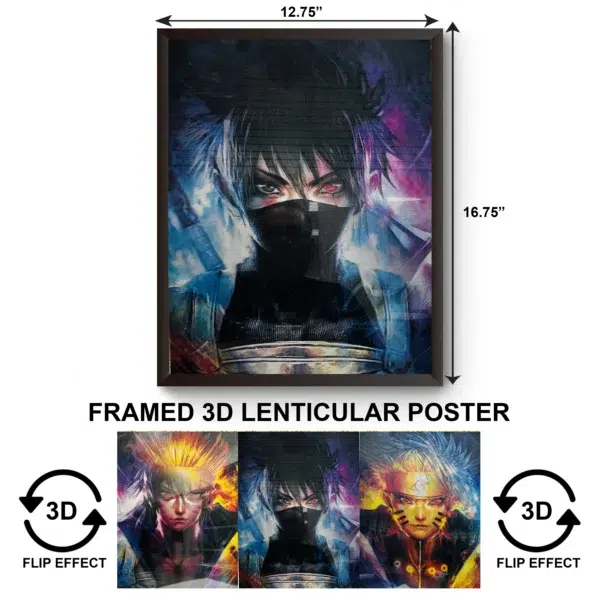 3DPWF-137 Anime - Naruto-Sasuke-Kakashi Framed Poster