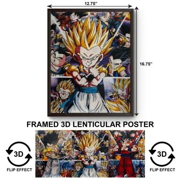 3DPWF-139 Anime - Naruto-Son Goku-DragonBallz Framed Poster