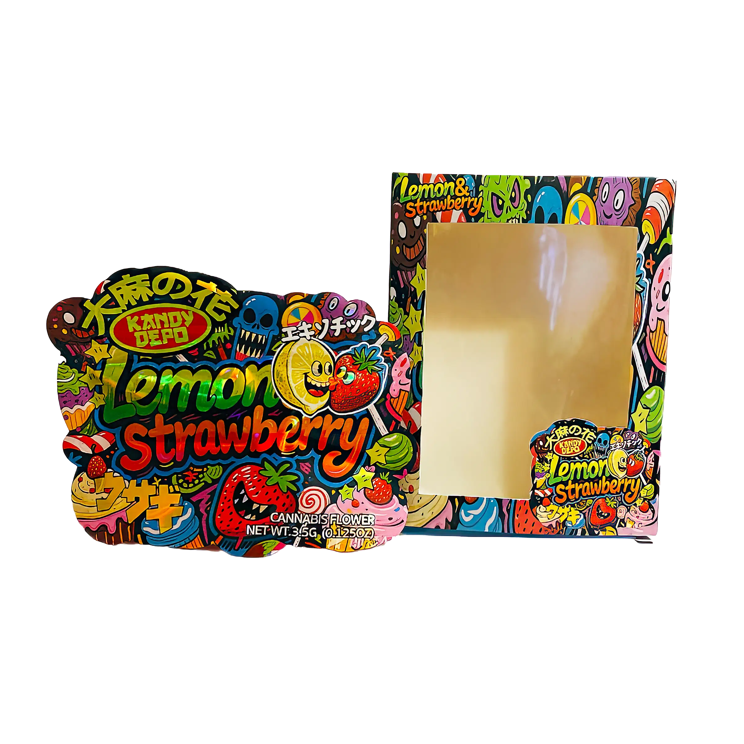 Bag-n-Box 3.5g Mylar Packaging Set (25 Count Bags + Boxes) – Lemon Strawberry BAGNBOX-WIN-003
