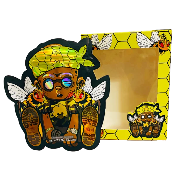 Bag-n-Box 3.5g Mylar Packaging Set (25 Count Bags + Boxes) - I Can't Feel My Honey BAGNBOX-WIN-007