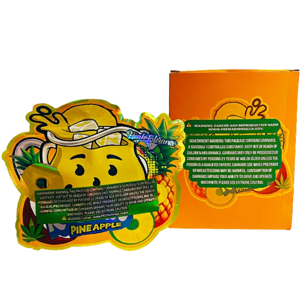 Bag-n-Box 3.5g Mylar Packaging Set (25 Count Bags + Boxes) - Kool-Lato Pineapple BAGNBOX-WIN-019 - Image 2