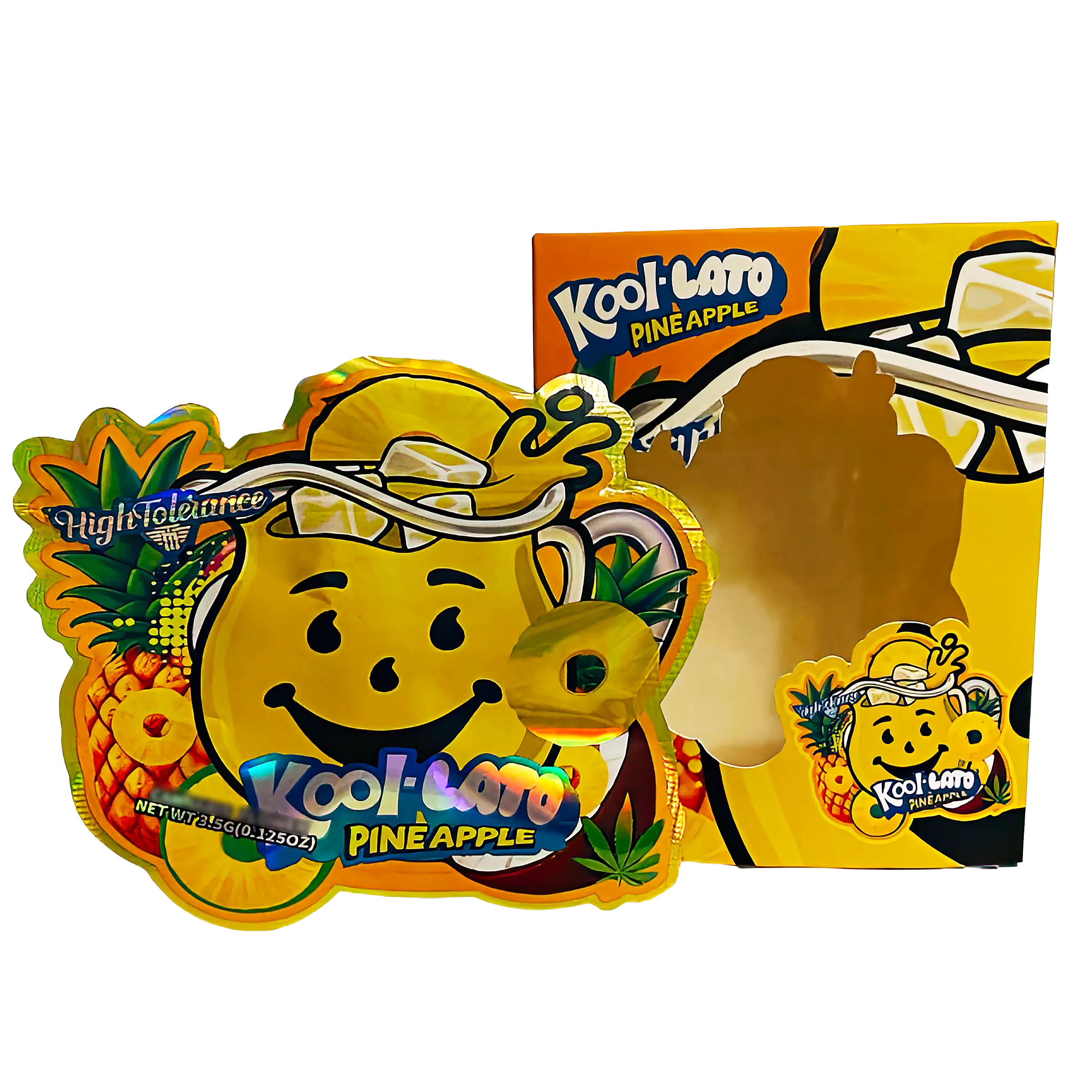 Bag-n-Box 3.5g Mylar Packaging Set (25 Count Bags + Boxes) – Kool-Lato Pineapple BAGNBOX-WIN-019