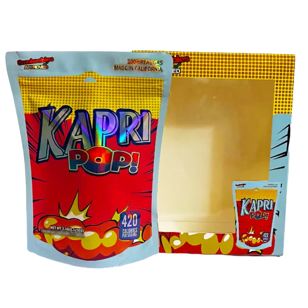 Bag-n-Box 3.5g Mylar Packaging Set (25 Count Bags + Boxes) - Kapri Pop BAGNBOX-WIN-023